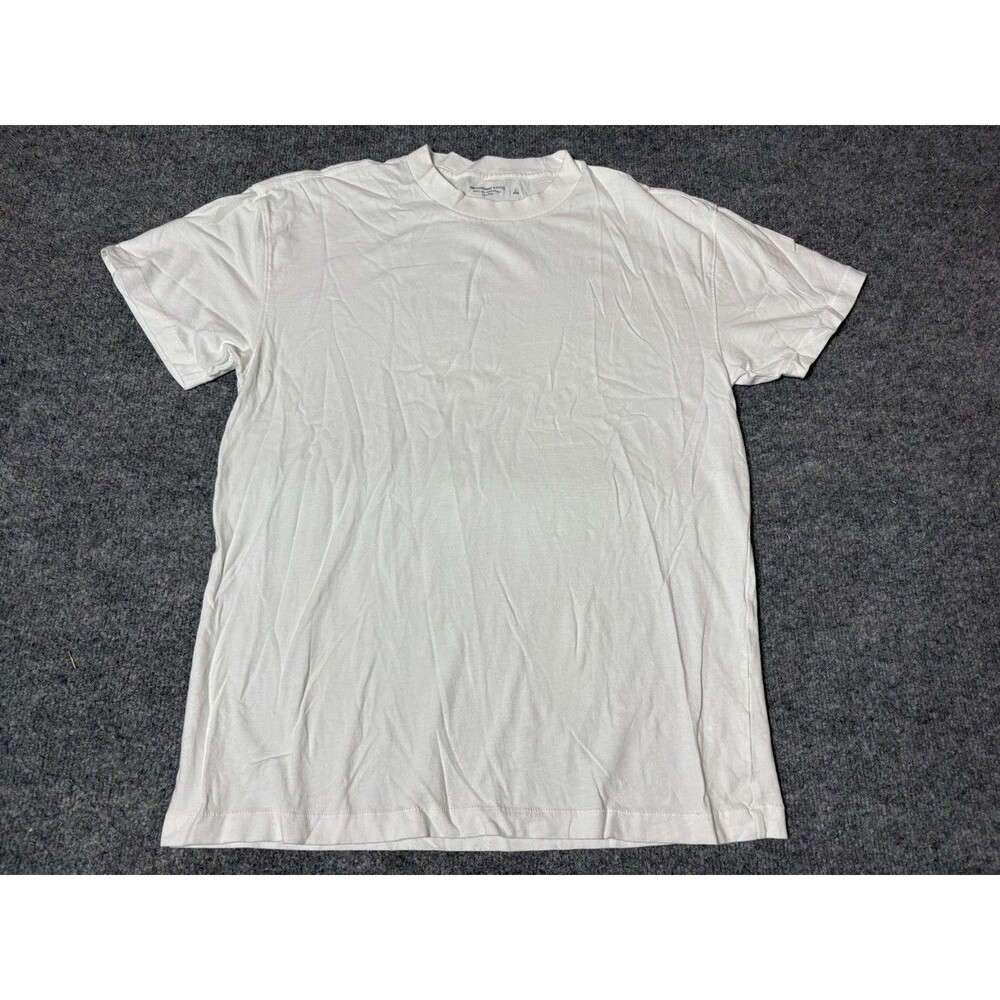Abercrombie & Fitch Shirt Mens L White Crew Neck Tagless Relaxed Cotton Tee
